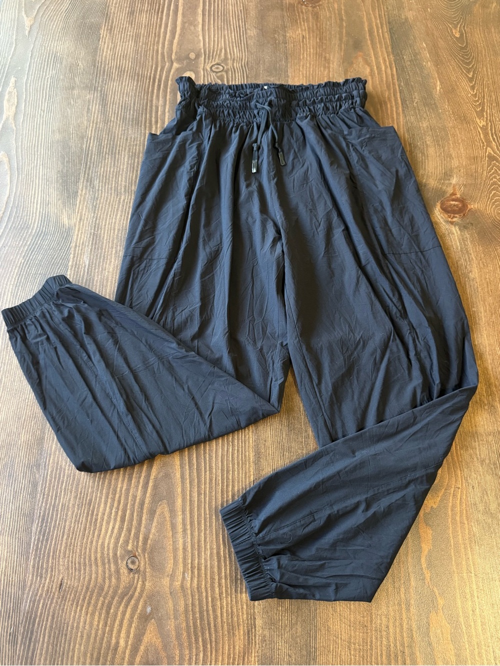 Mono B Black Paperbag Waist Joggers